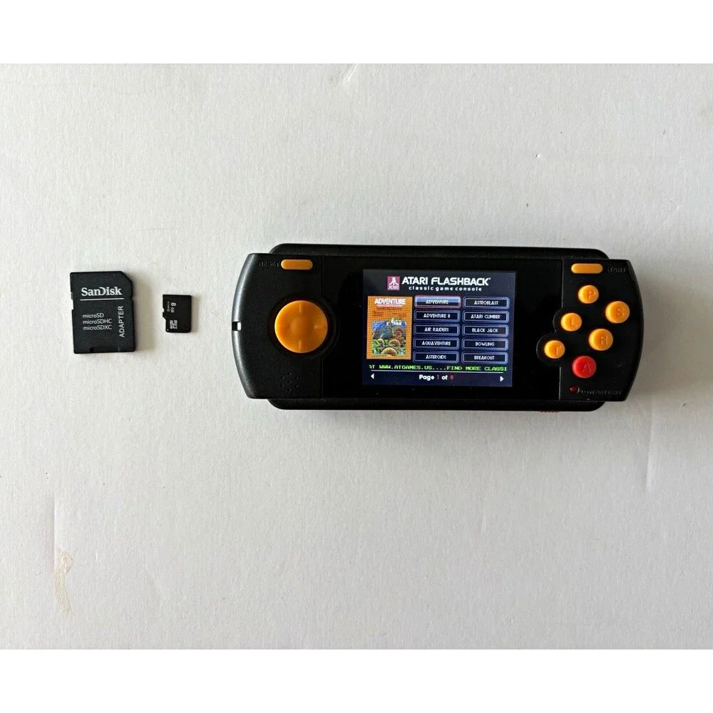 Atari Flashback Portable Handheld Console 8GB MicroSD Card Adapter Tested Works
